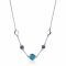 ZINZI zilveren fantasie collier met ronde kleurstenen blauw/kobalt 42-45cm ZIC2110