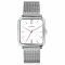 ZINZI Square Roman horloge witte wijzerplaat en rechthoekige kast stalen mesh band 32mm extra dun ZIW806M
