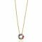 ZINZI zilveren ketting 14K geel verguld 12mm ronde hanger regenboog ZIC2172