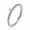 ZINZI zilveren bicolor ring gedraaid witte zirconia ZIR2132