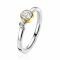 ZINZI zilveren ring 14K geelverguld rond wit 6mm ZIR2146