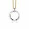 ZINZI zilveren ronde hanger 21mm met sluitring wit ZIH2061