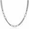 ZINZI zilveren ketting 45cm gourmet en ovale schakels ZIC2206