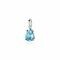 ZINZI zilveren hanger druppelvorm turquoise blauw ZIH2070T