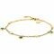 ZINZI zilveren armband 14K geel verguld fantasie met ronde bedels groen/zwart/goud 18-20cm ZIA2093