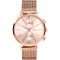 ZINZI Traveller horloge roségoudkleurige wijzerplaat en kast stalen mesh band roségoudkleurig 39mm dual time ZIW705M