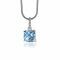 ZINZI zilveren hanger vierkant blauw ZIH1470B
