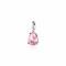 ZINZI zilveren hanger druppelvorm roze ZIH2070R