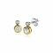 ZINZI zilveren oorknoppen 14K geelverguld rond 9mm wit ZIO2146