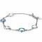 ZINZI zilveren fantasie armband blauw en turquoise rond ZIA2000