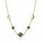 ZINZI gold plated zilveren fantasie collier met ronde kleurstenen groen/zwart 42-45cm ZIC2108