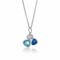 ZINZI zilveren ketting driehoek blauw wit turquoise 45cm ZIC1786B