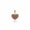 ZINZI zilveren hart hanger 14K geel verguld 13 mm donkerroze ZIH2139R