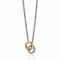 ZINZI zilveren collier bicolor schakel met twee ringen verbonden 46-49cm ZIC2102