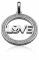 ZINZI zilveren hanger met LOVE in rand 25mm wit LOVEH08