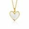 ZINZI gold plated zilveren hanger hart 15mm met wit emaille ZIH2314W (zonder collier)