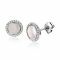 ZINZI zilveren oorstekers 10mm rond wit parelmoer en witte zirconia's ZIO1326