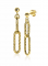 ZINZI zilveren oorhangers 14K geel verguld 38mm ovale schakels bewerkt ZIO2097G