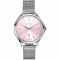ZINZI Classy horloge 34mm roze wijzerplaat stalen kast en band datum ZIW1041M
