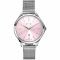 ZINZI Classy horloge 34mm roze wijzerplaat stalen kast en band datum ZIW1041M
