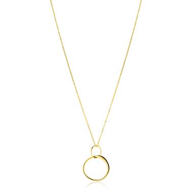 ZINZI Gold 14 karaat gouden collier met verbonden ronde vormen 42-45cm ZGC576

