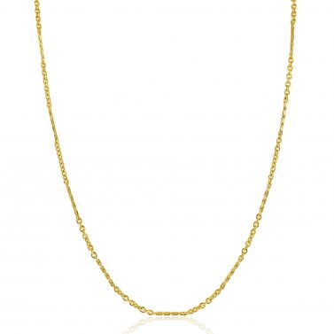 ZINZI Gold 14 karaat gouden massieve ketting met bewerkte gedraaide staafjes en fijne jasseron schakels 2mm breed 41-43cm ZGC500
