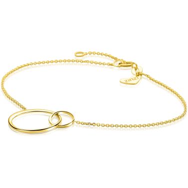ZINZI Gold 14 karaat gouden armband met verbonden ronde vormen 15mm 17-19cm ZGA576
