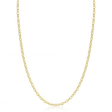 ZINZI Gold 14 krt gouden ketting met bewerkte ovale schakels 3mm breed 45cm ZGC538