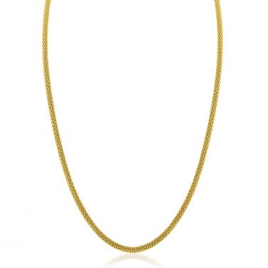 ZINZI gold plated zilveren popcorn ketting 3mm breed 42cm ZIC2765G