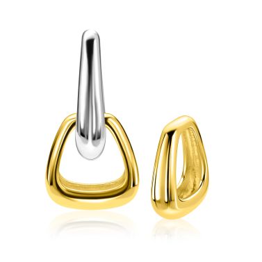 16mm ZINZI goldplated zilveren oorbedels in een luxe tasvorm ZICH2805G (zonder oorringen)