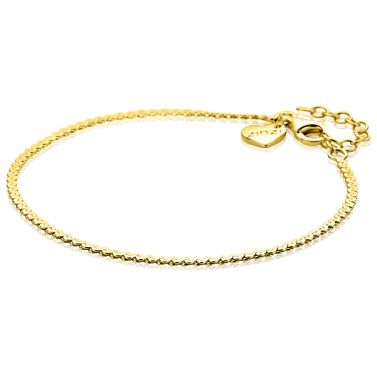 ZINZI gold plated zilveren schakelarmband met fijne gladde S schakel ZIA2774G
