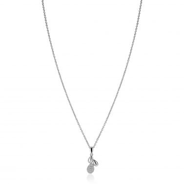 ZINZI zilveren ketting 42-45cm  met hanger met drie druppelvormen ZIC2746
