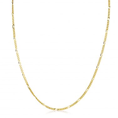 90cm ZINZI gold plated zilveren figaro ketting ZILC-F90G