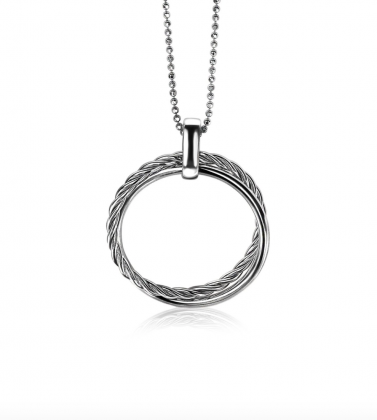 Zinzi zilveren hanger ronde vormen 35mm ZIH1283 (zonder collier)