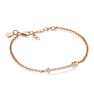 ZINZI zilveren fantasie armband rosé verguld wit 17-20cm ZIA1064R