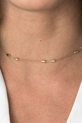 ZINZI zilveren fantasie ketting geel verguld 45cm ZIC1910G