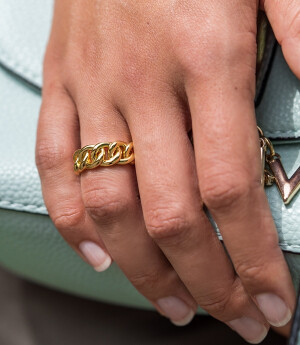 ZINZI zilveren ring gourmet geel verguld glad ZIR1056G