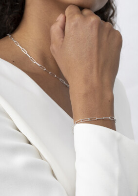 ZINZI zilveren armband met trendy paperclip schakels van 3,4mm breed ZIA1992