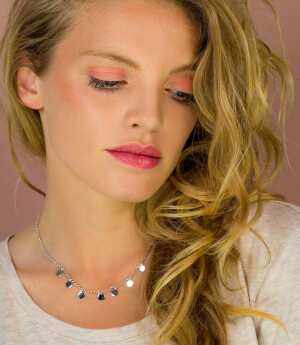ZINZI zilveren collier 43cm rondjes ZIC1484