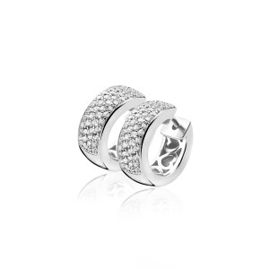 ZINZI zilveren oorringen 17 x 6,5mm witte zirconia's met luxe klapsluiting ZIO506
