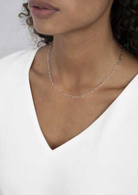 ZINZI zilveren ketting 45cm met trendy paperclip schakels van 3,4mm breed ZIC1992