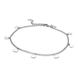 ZINZI zilveren enkelband hartjes 23+4cm ZIE1677