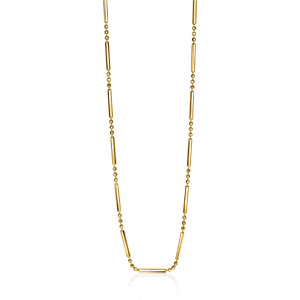 ZINZI zilveren fantasie ketting 14K geel verguld met staafjes 40-44cm ZIC1452G