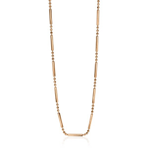 ZINZI zilveren fantasie ketting 14K rosé verguld met staafjes 40-44cm ZIC1452R