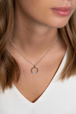 ZINZI zilveren ronde hanger 22mm gedraaid witte zirconia ZIH2128
