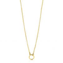 ZINZI gold plated zilveren ketting met open rondje 40-45cm ZIC2523G