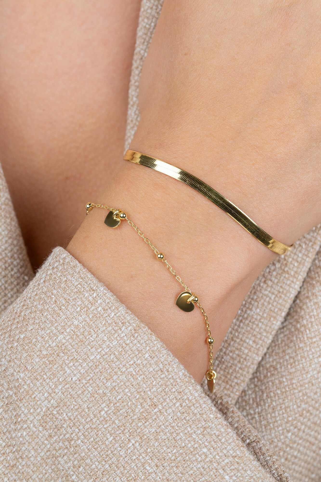 Giftset: Twee sierlijke gold plated zilveren armbanden in één stijlvolle set. Perfect om cadeau te geven. (ZIA2531G en ZIA2292G) GIFTSET19