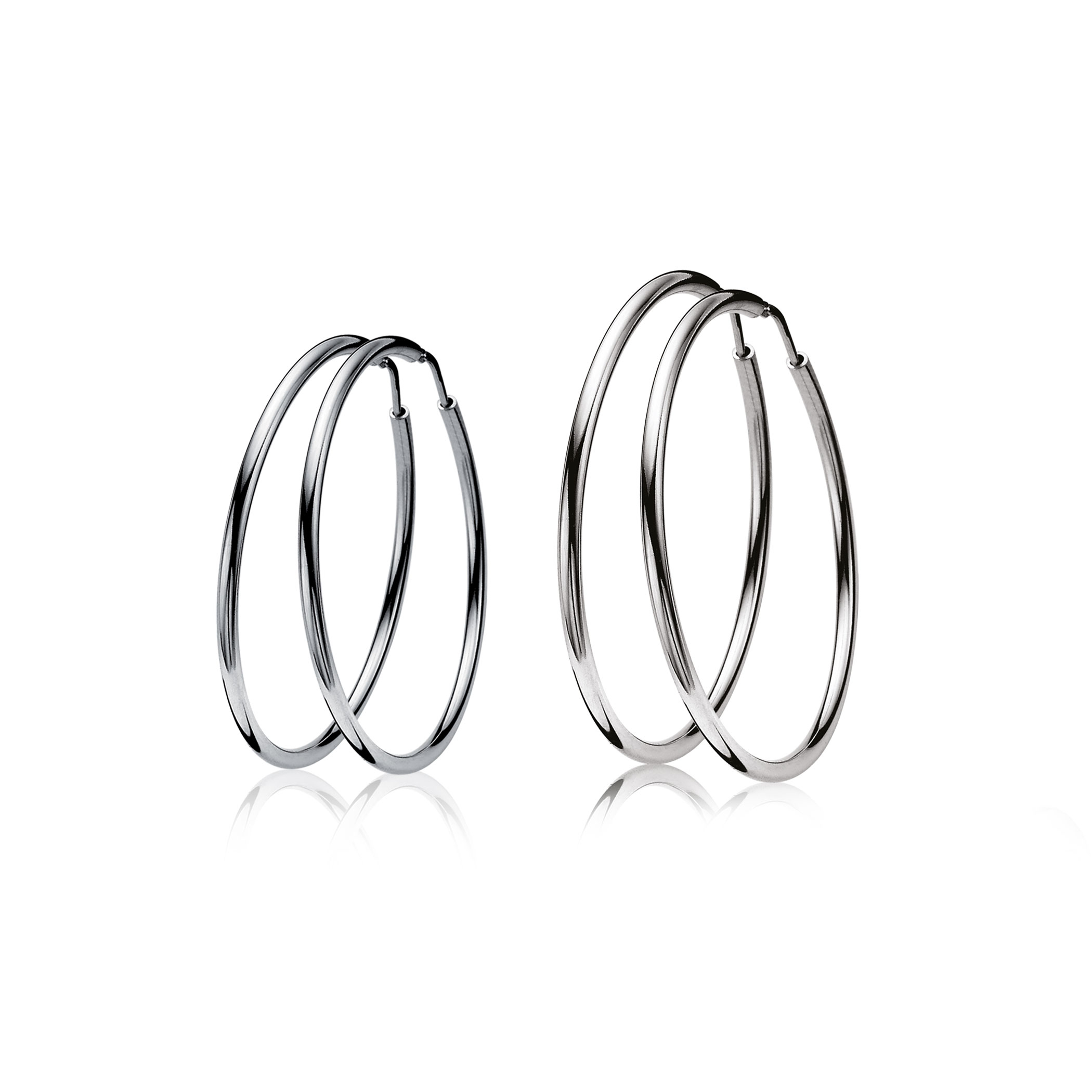 Giftset: Twee paar grote zilveren oorringen, perfect op elkaar afgestemd in één trendy set (ZIO435 en ZIO436) GIFTSET13