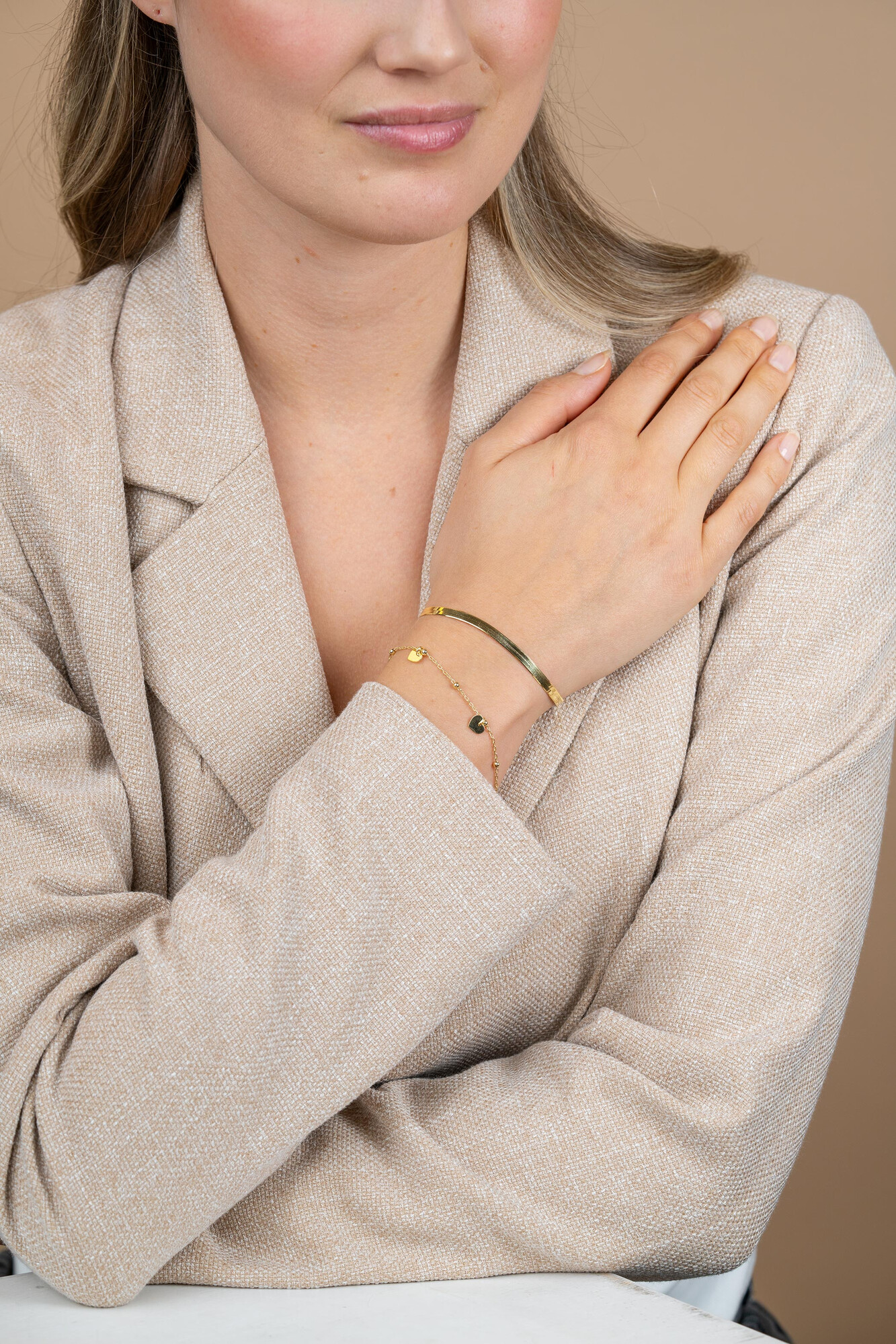 Giftset: Twee sierlijke gold plated zilveren armbanden in één stijlvolle set. Perfect om cadeau te geven. (ZIA2531G en ZIA2292G) GIFTSET19