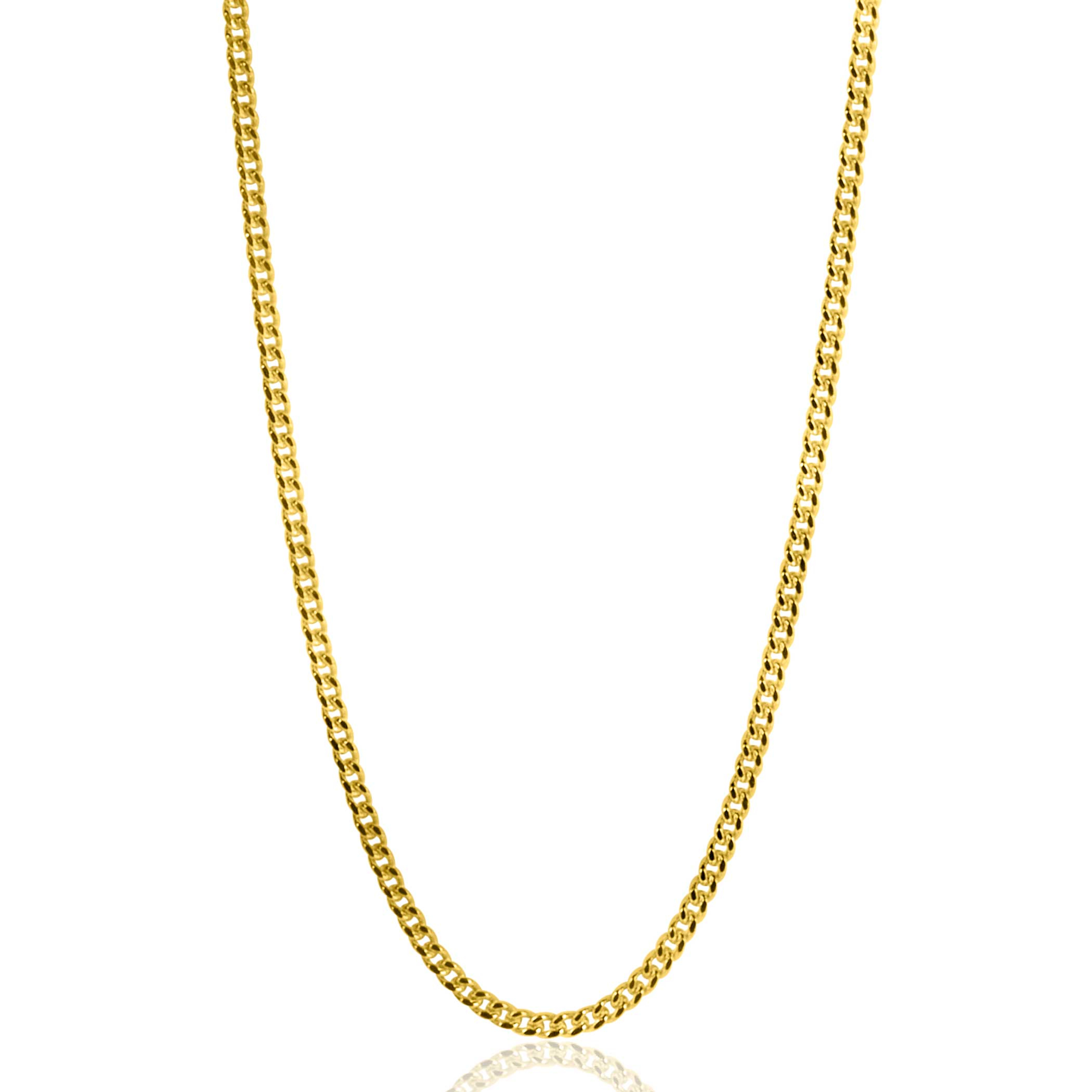 42cm ZINZI Gold 14 krt gourmet ketting 1mm breed, ideaal om je hanger aan te bevestigen ZGLG42-1